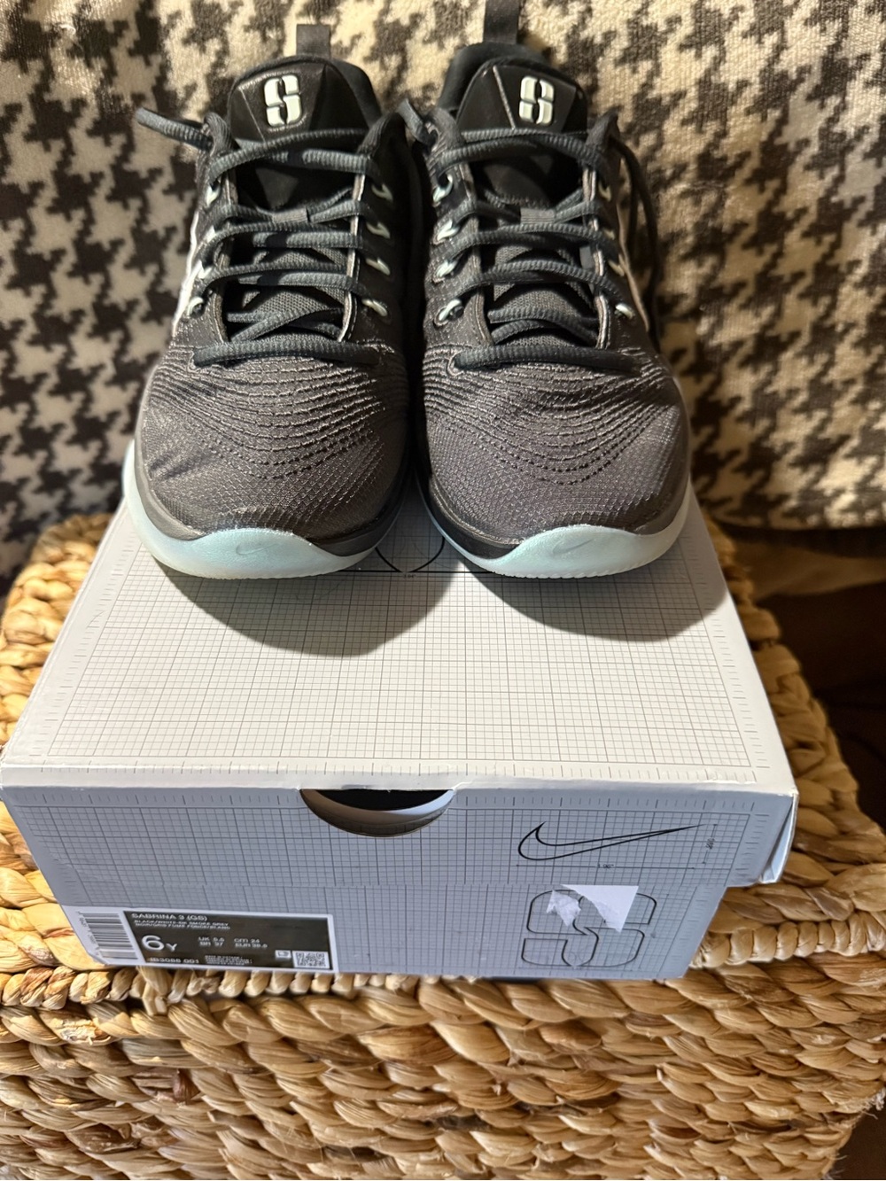 Nike Black Sneakers with silvery mint green